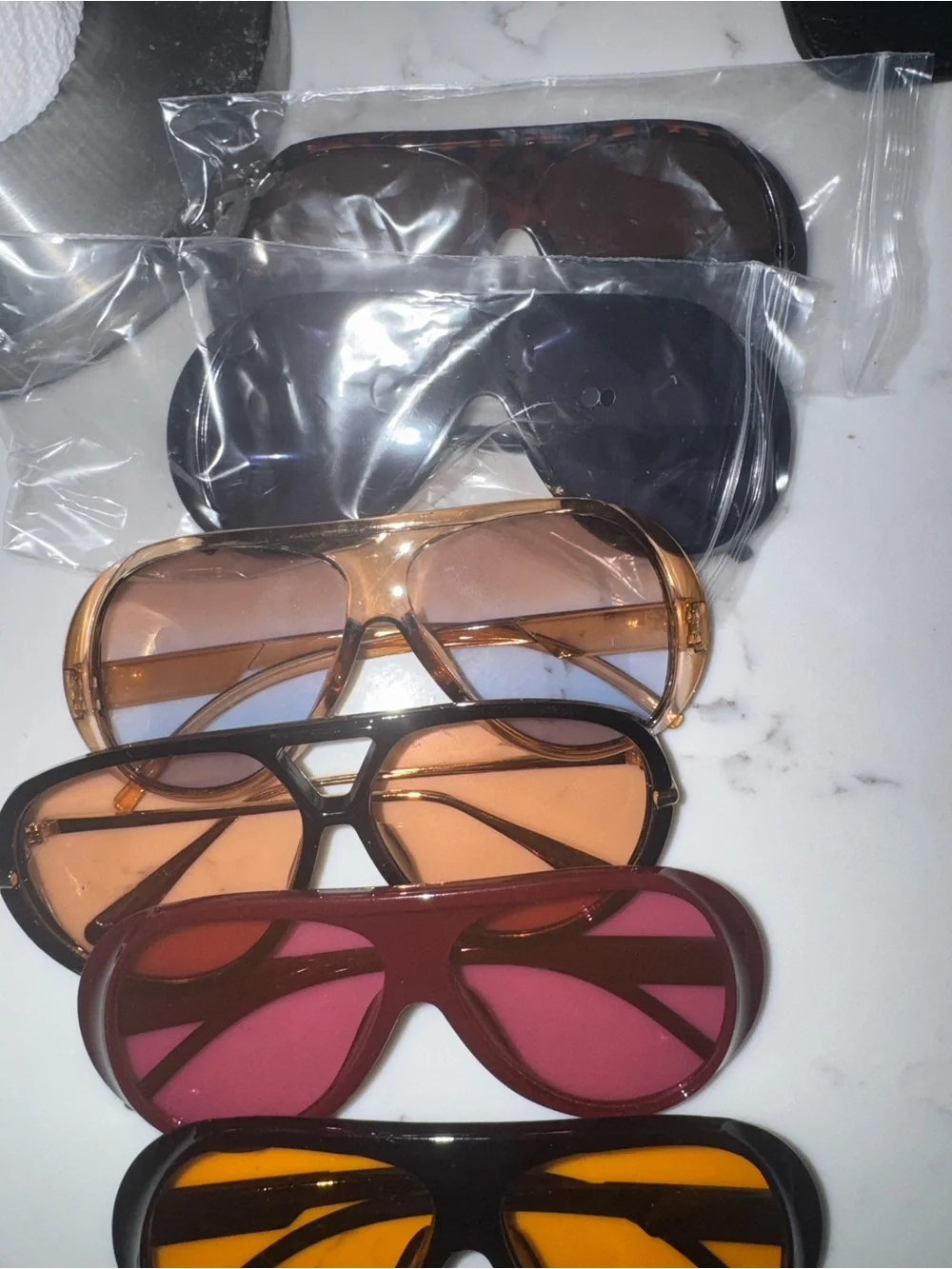 Women’s Multi-Color Fashion Shield Sunglasses - Pack of Assorted Lenses